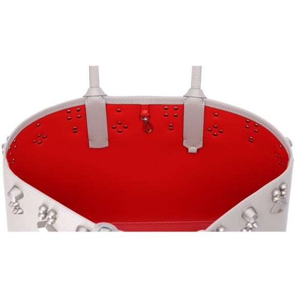 Christian Louboutin Cabata Small Tote Bag Light Gray Leather Rubber - Picture 5 of 8